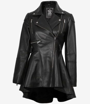 women black leather jacket